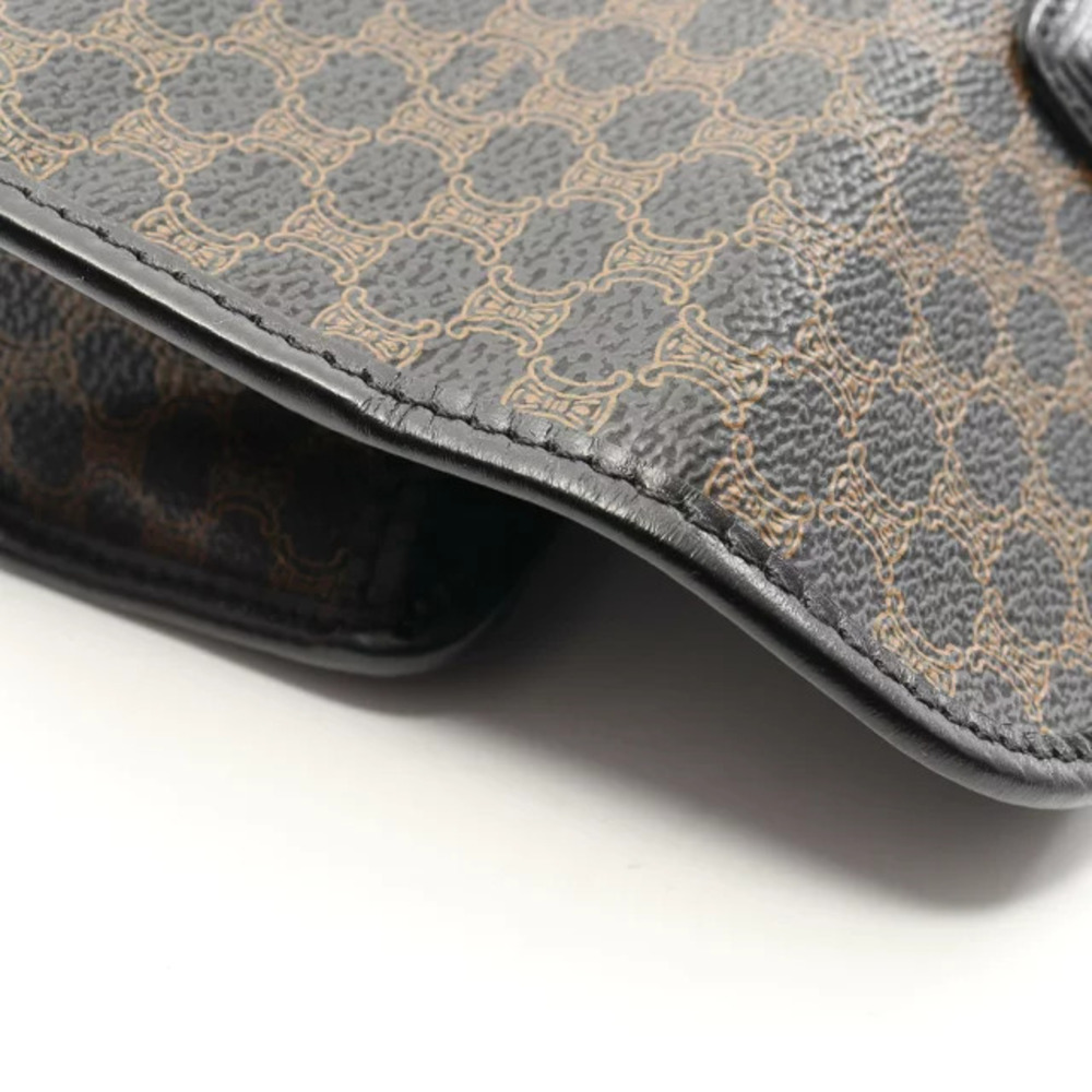 Celine Macadam Clutch Bag Leather Black Brown - Picture 5 of 6